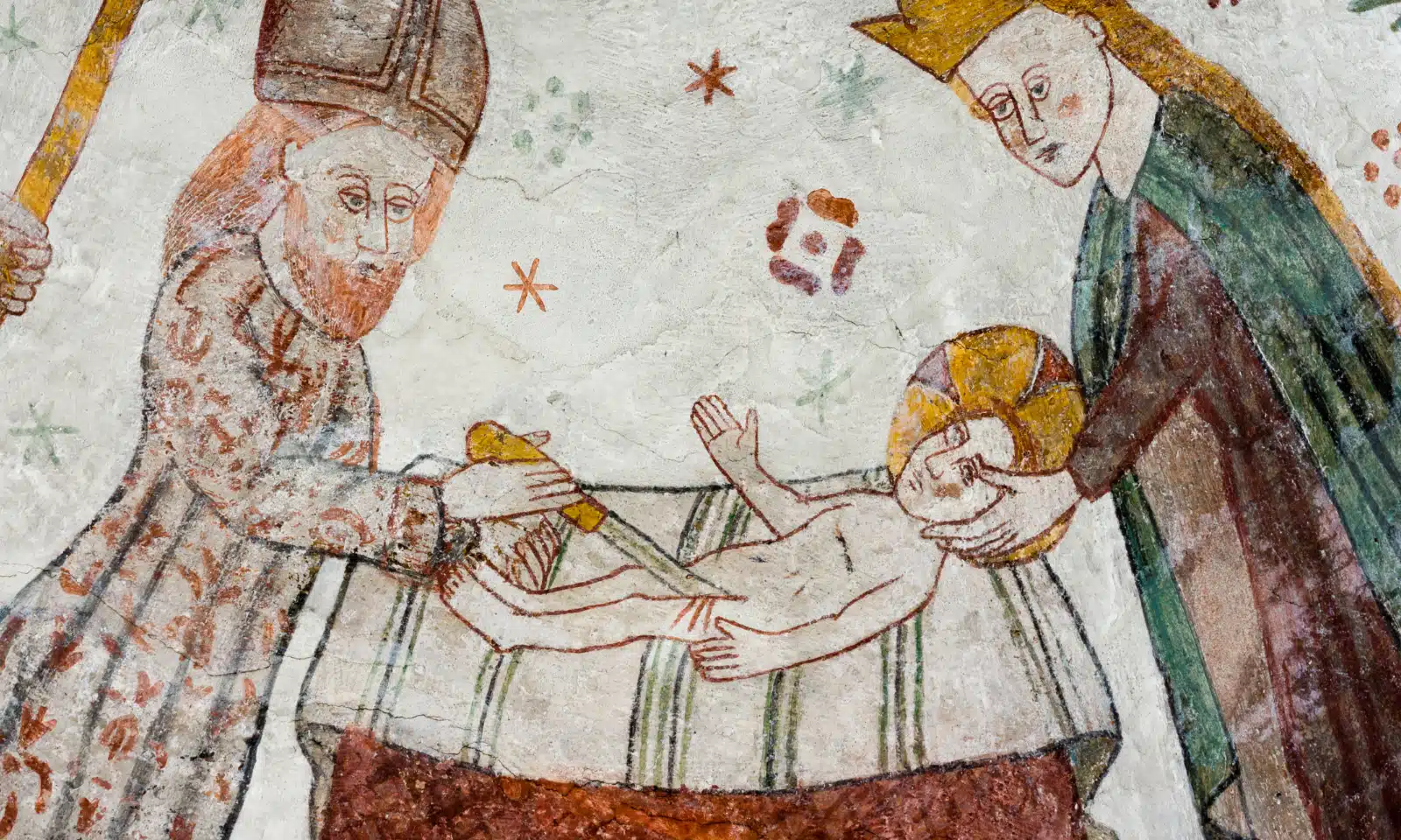 Gothic fresco of the Circumcision of Jesus by the priest Zacharias