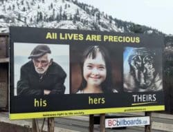 CBC: Anti-abortion billboards in West Kelowna, B.C., to come down after pro-choice advocate’s push